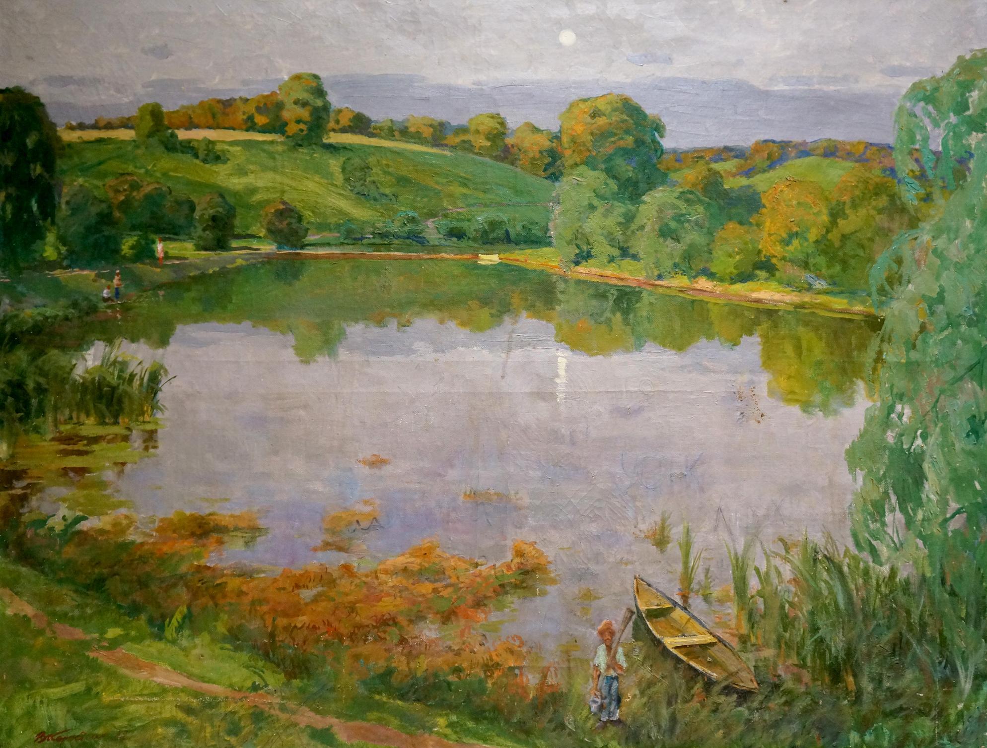 Oil painting Landscape with a lake Vladimir Korostelev