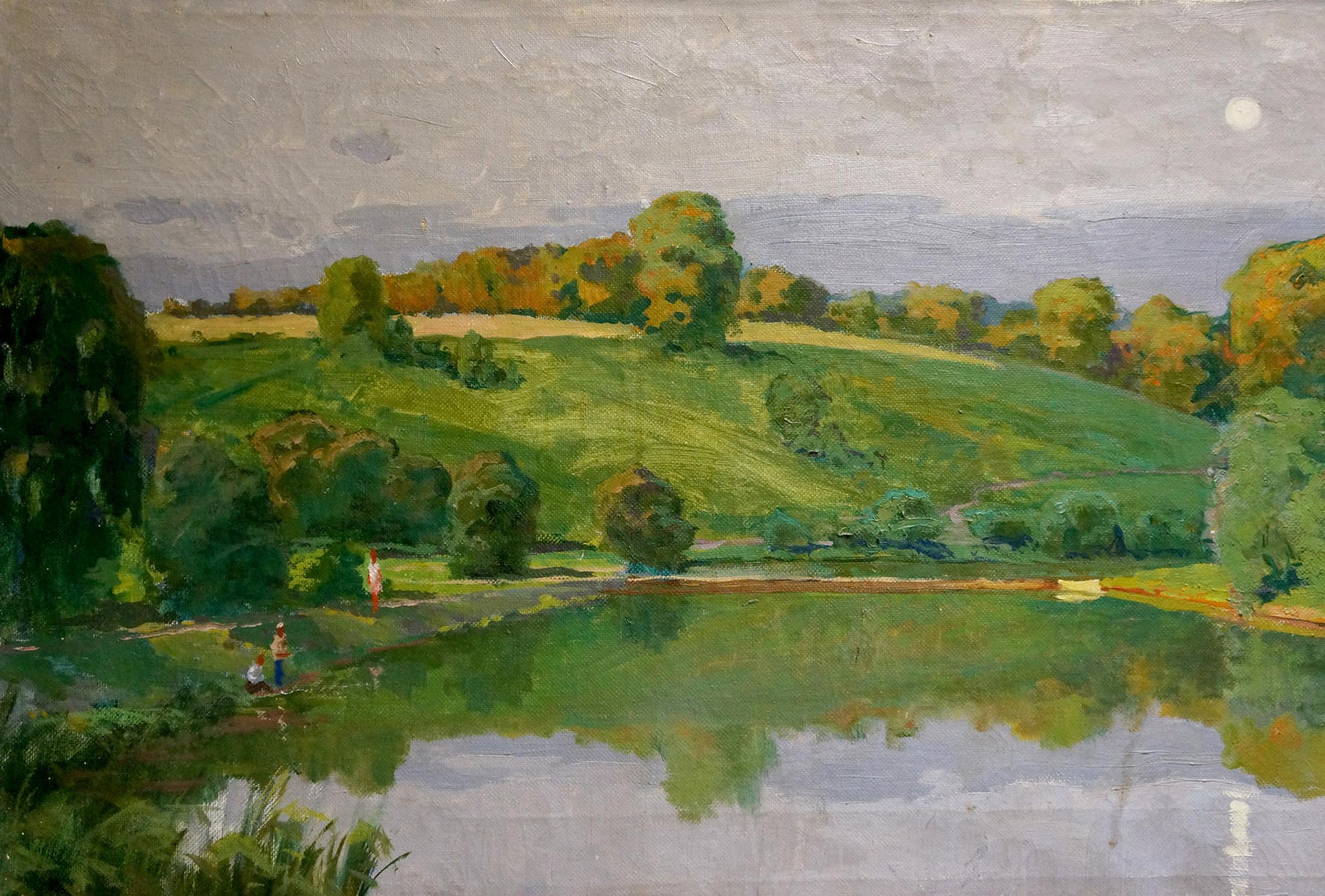 Oil painting Landscape with a lake Vladimir Korostelev