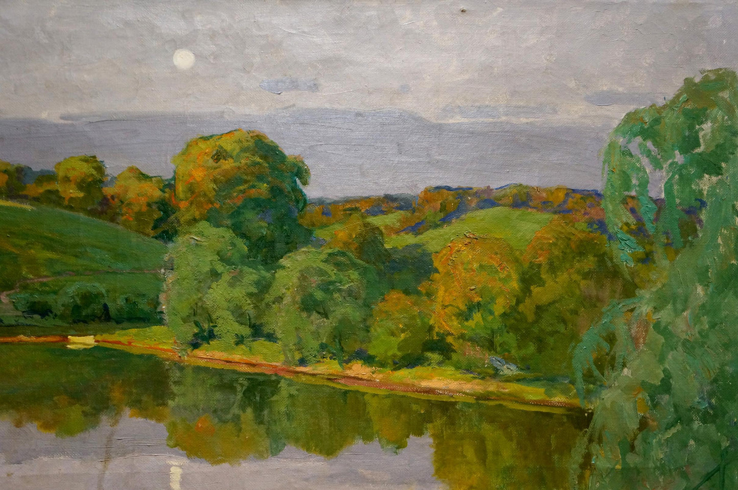 Oil painting Landscape with a lake Vladimir Korostelev