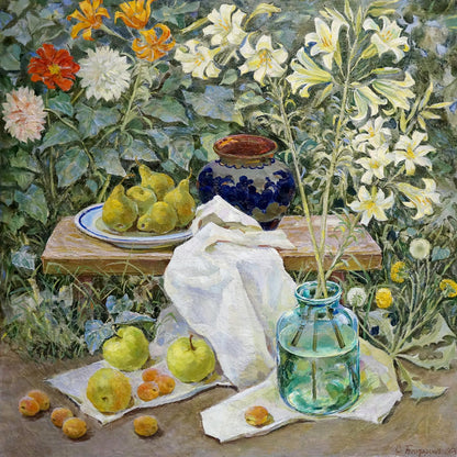 Oil painting Fruit bench Bondarenko Svetlana Vladimirovna