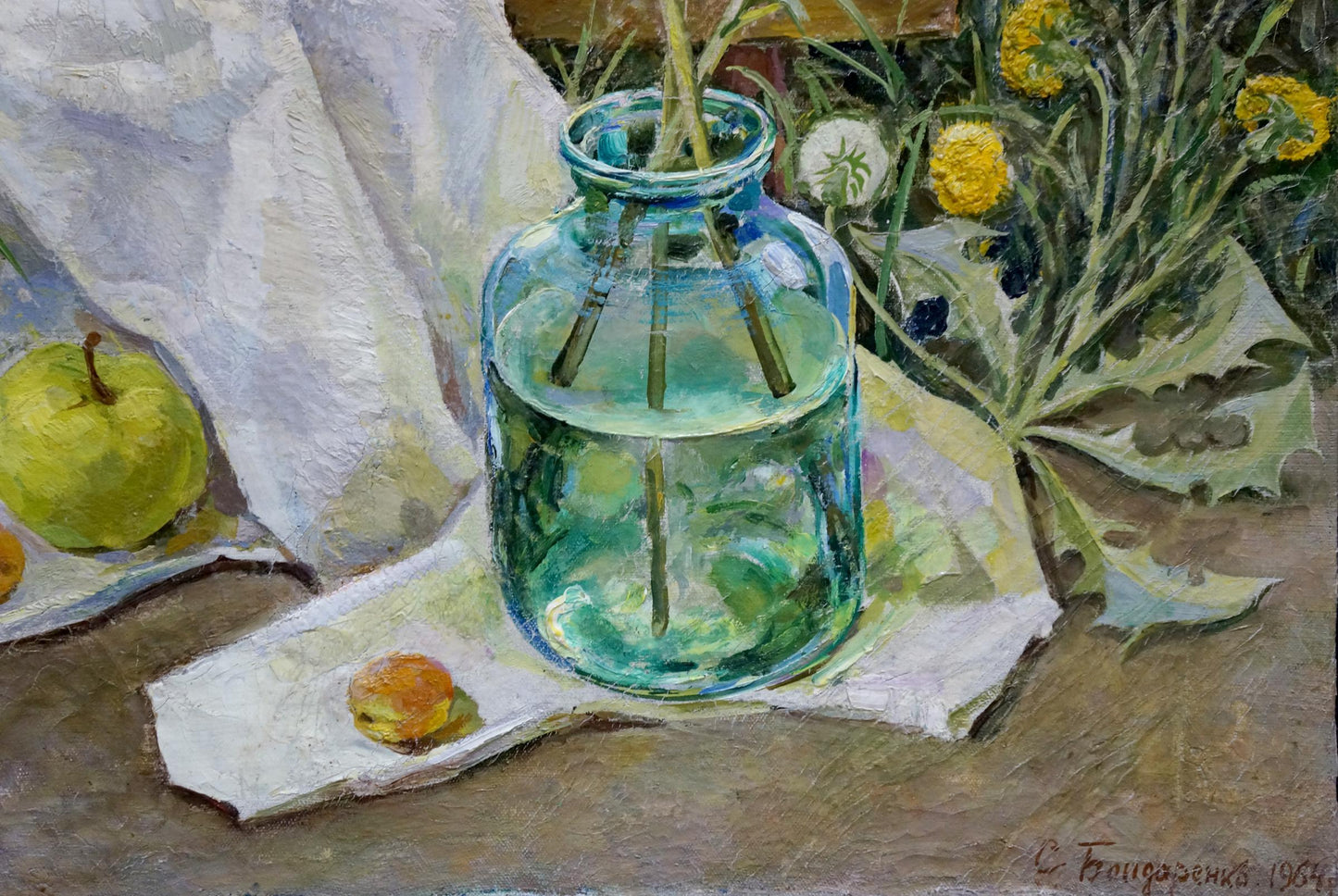 Oil painting Fruit bench Bondarenko Svetlana Vladimirovna
