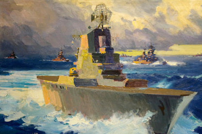 Oil painting Warships Filippov Konstantin Fedotovich