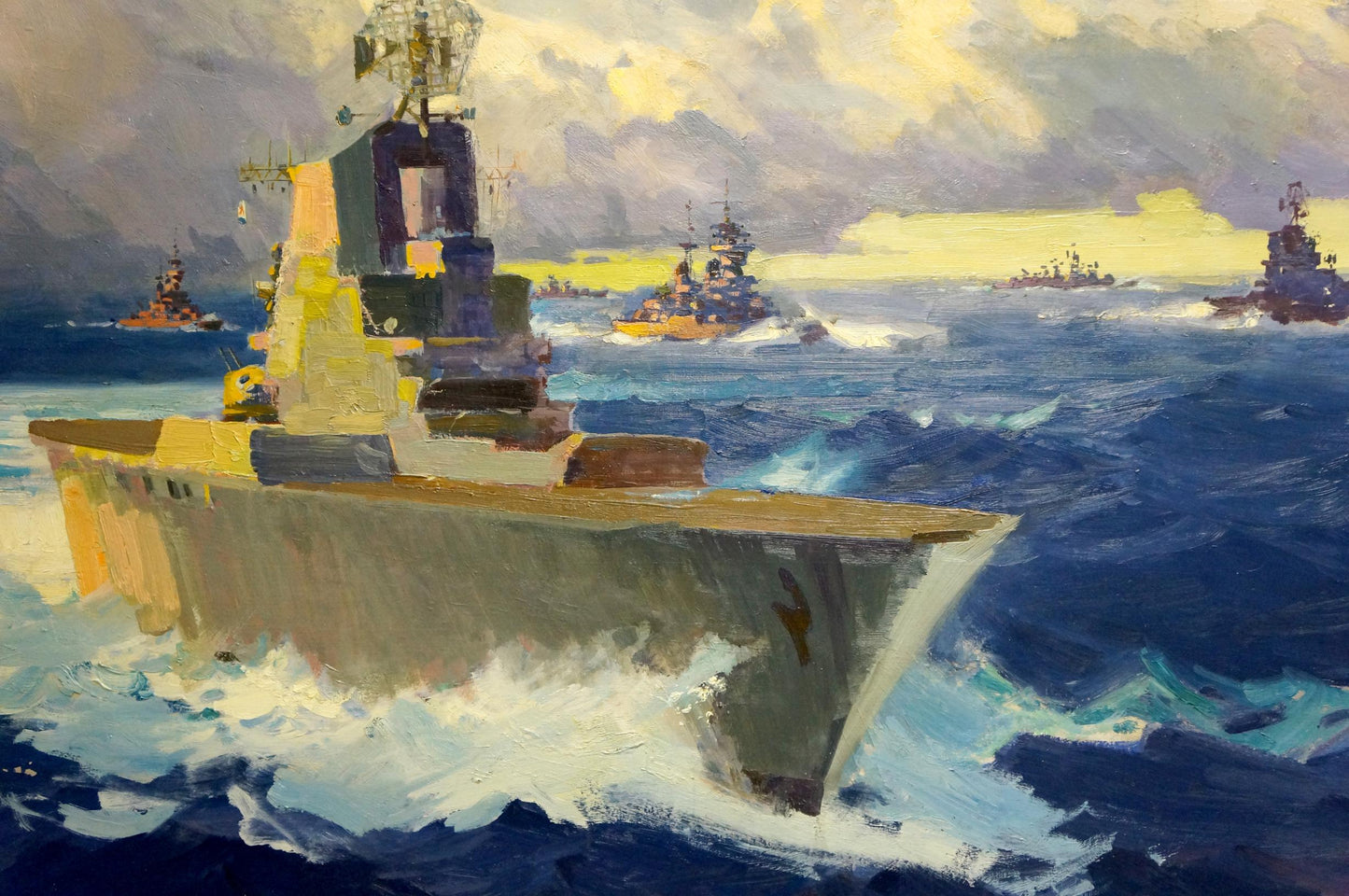 Oil painting Warships Filippov Konstantin Fedotovich