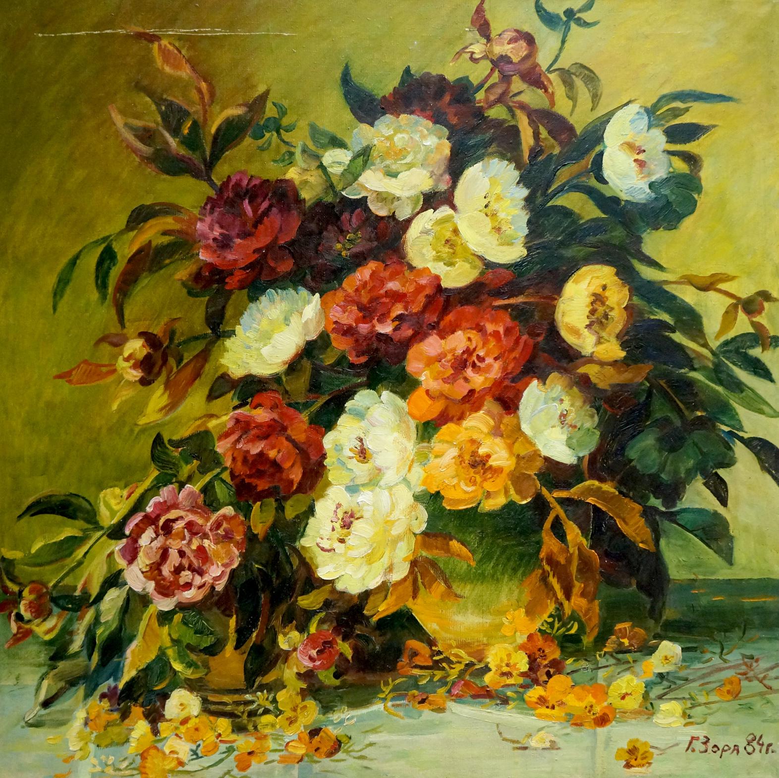 Oil painting Flowers Zorya Galina Denisovna