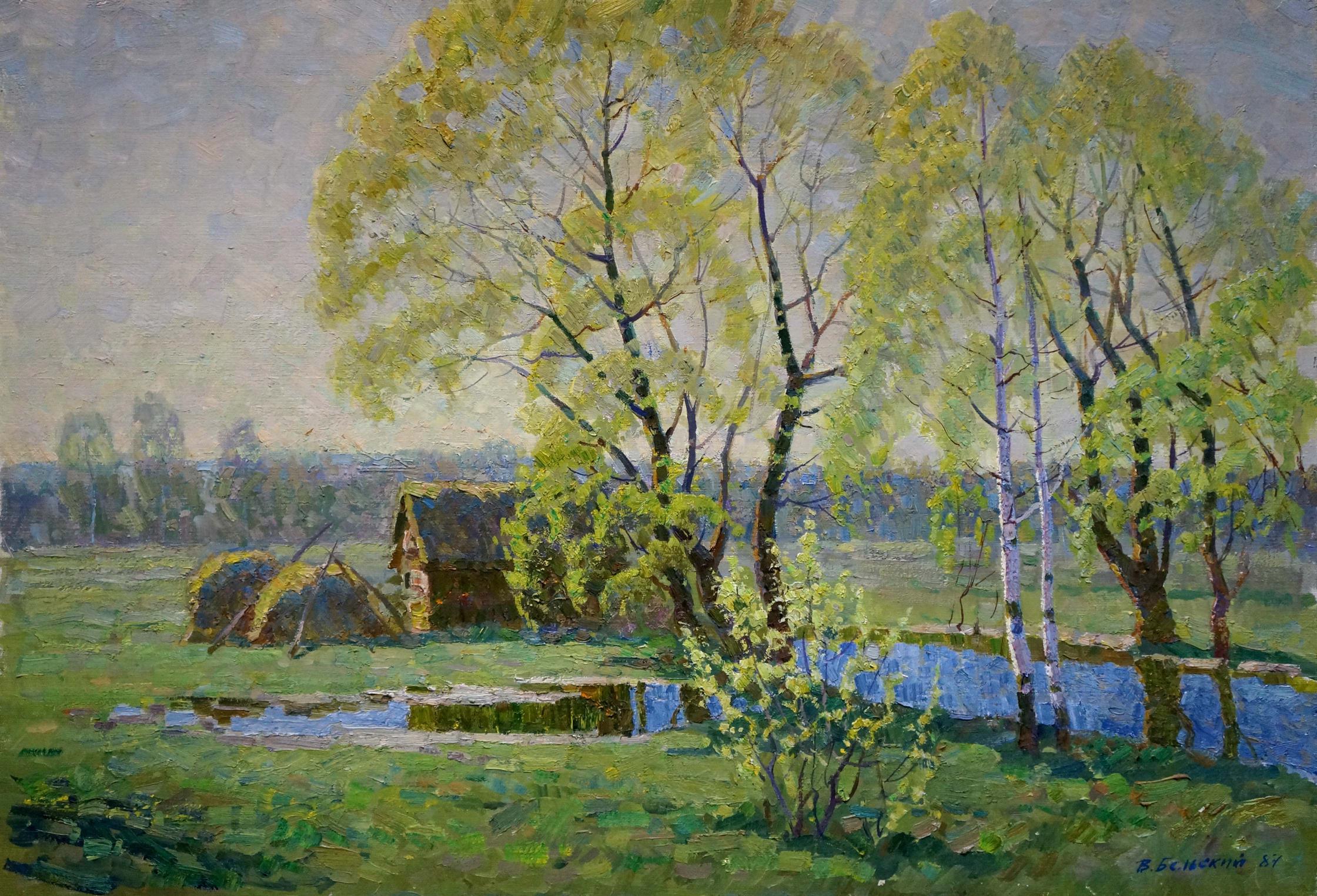 Oil painting In April Belsky Vladimir Mikhailovich
