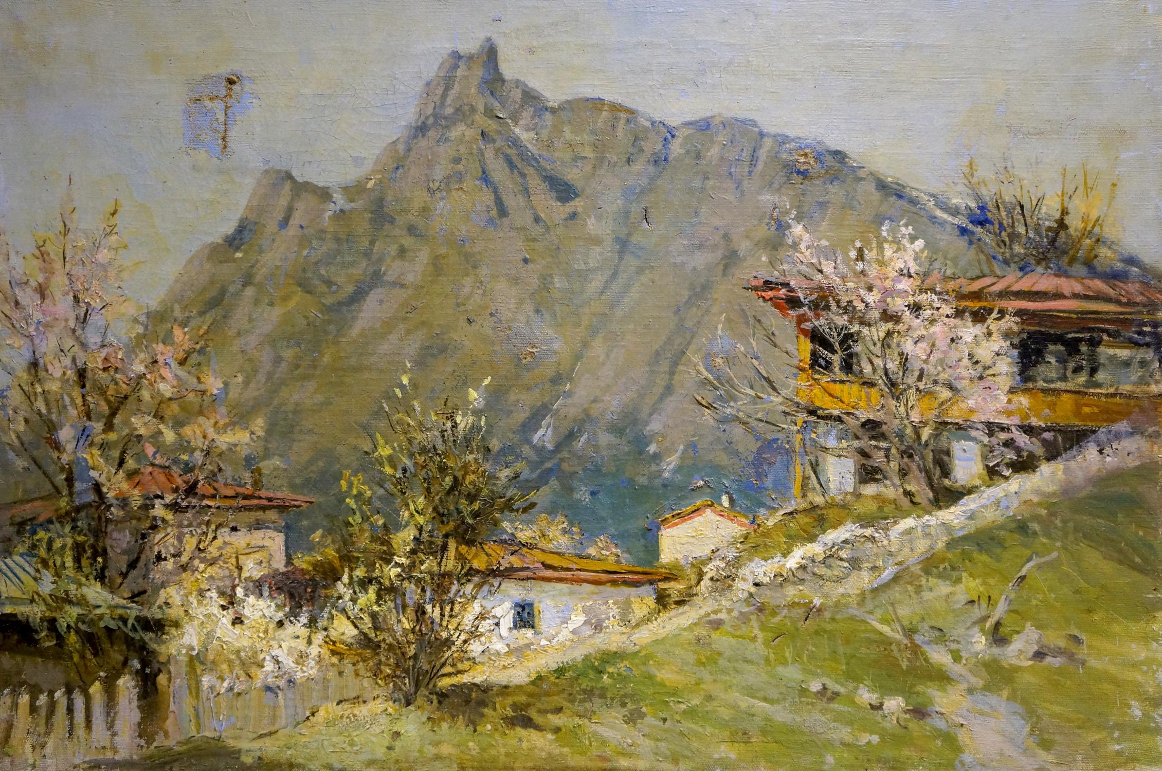 Oil painting Mountain landscape V. Ferber