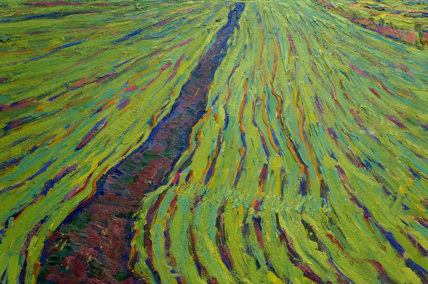 Oil artwork featuring "Fields" by Dmitry Andreevich Chvala