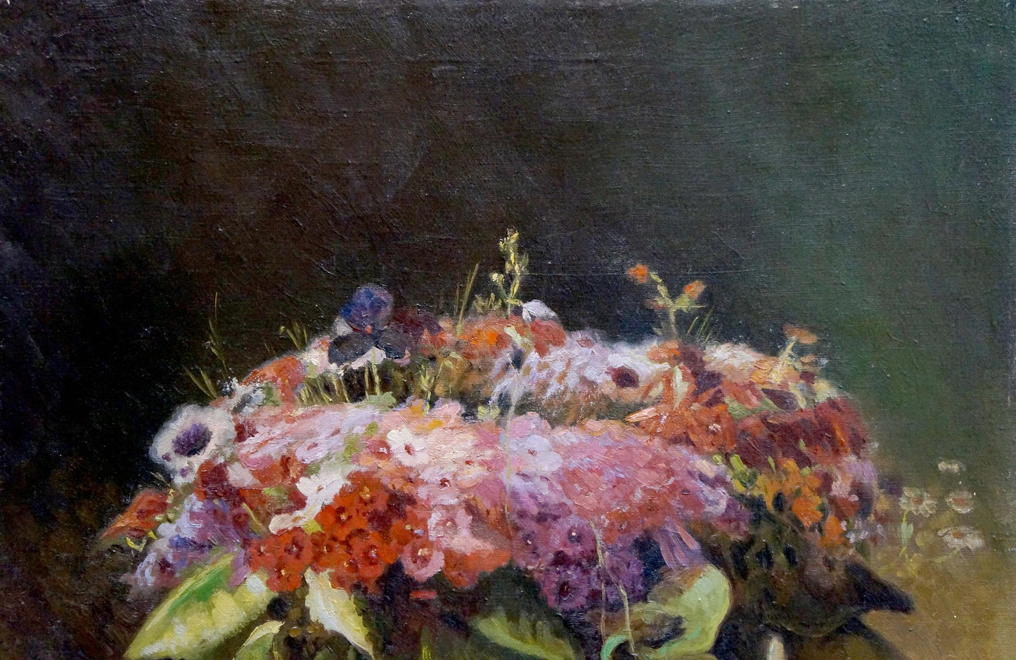 Oil painting Lush bouquet of flowers Komyakhov