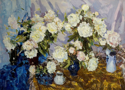 Oil painting White peonies Shapovalov Sergey Gavrilovich