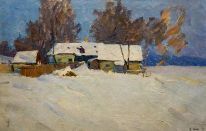 Oil painting Winter landscape Yanin Anatoly Alexandrovich