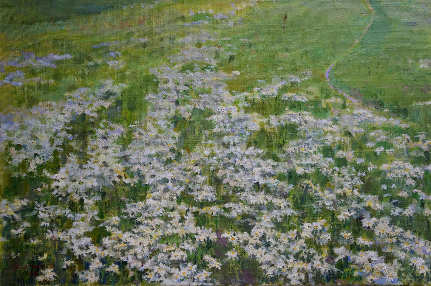 Oil painting Meadows landscape