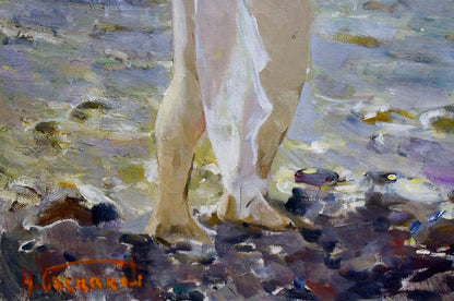 Oil painting Portrait of a girl Baskakov N.N.