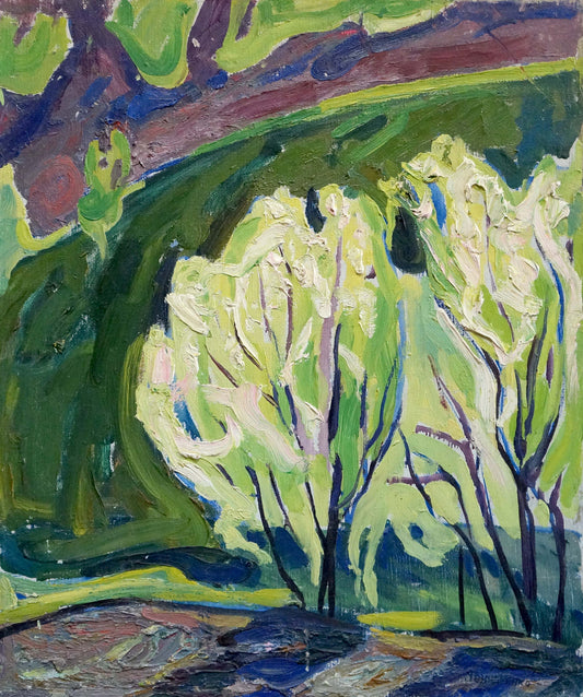 Abstract oil painting Springtime Arboretum Valentina Goncharenko