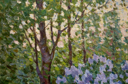 Oil painting Lilac blooms in the garden Konovalov Yuri Alexandrovich