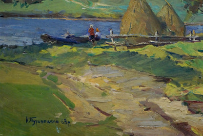 Oil painting Rural landscape Turovetsky Leonid Markovich