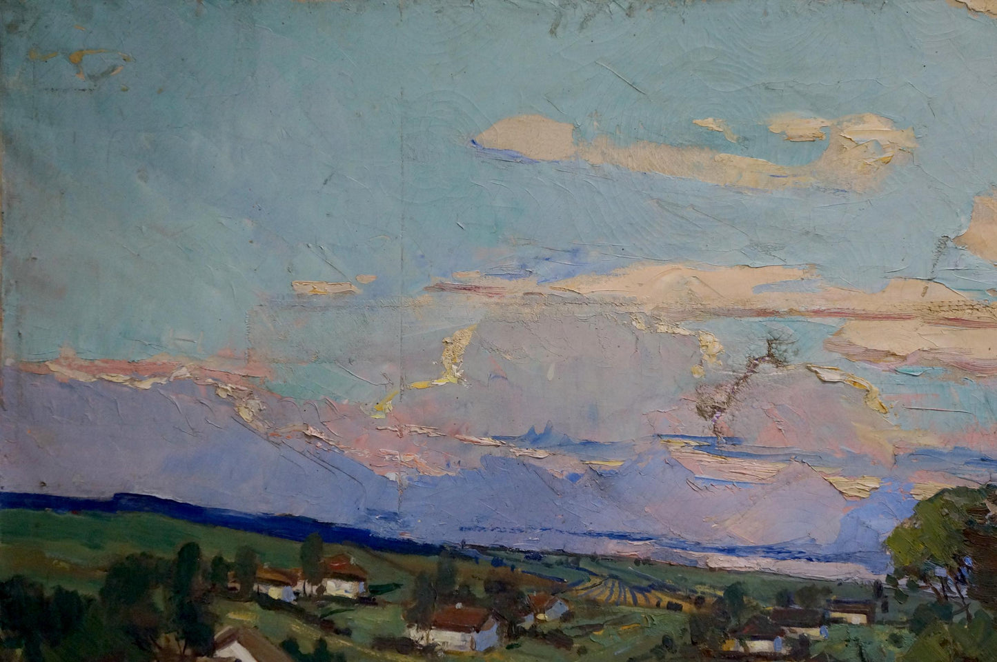 Oil painting Rural landscape Turovetsky Leonid Markovich