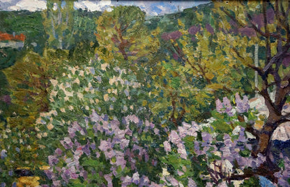Oil painting Courtyard landscape Konovalov Yuri Alexandrovich