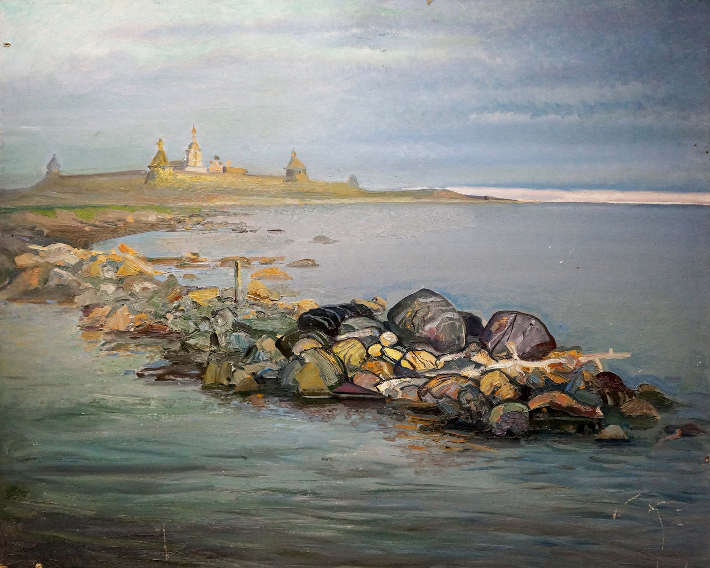 Oil painting On the shore