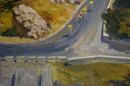 Oil painting Mountain bike tour Borys Oleksandrovich Lytovchenko