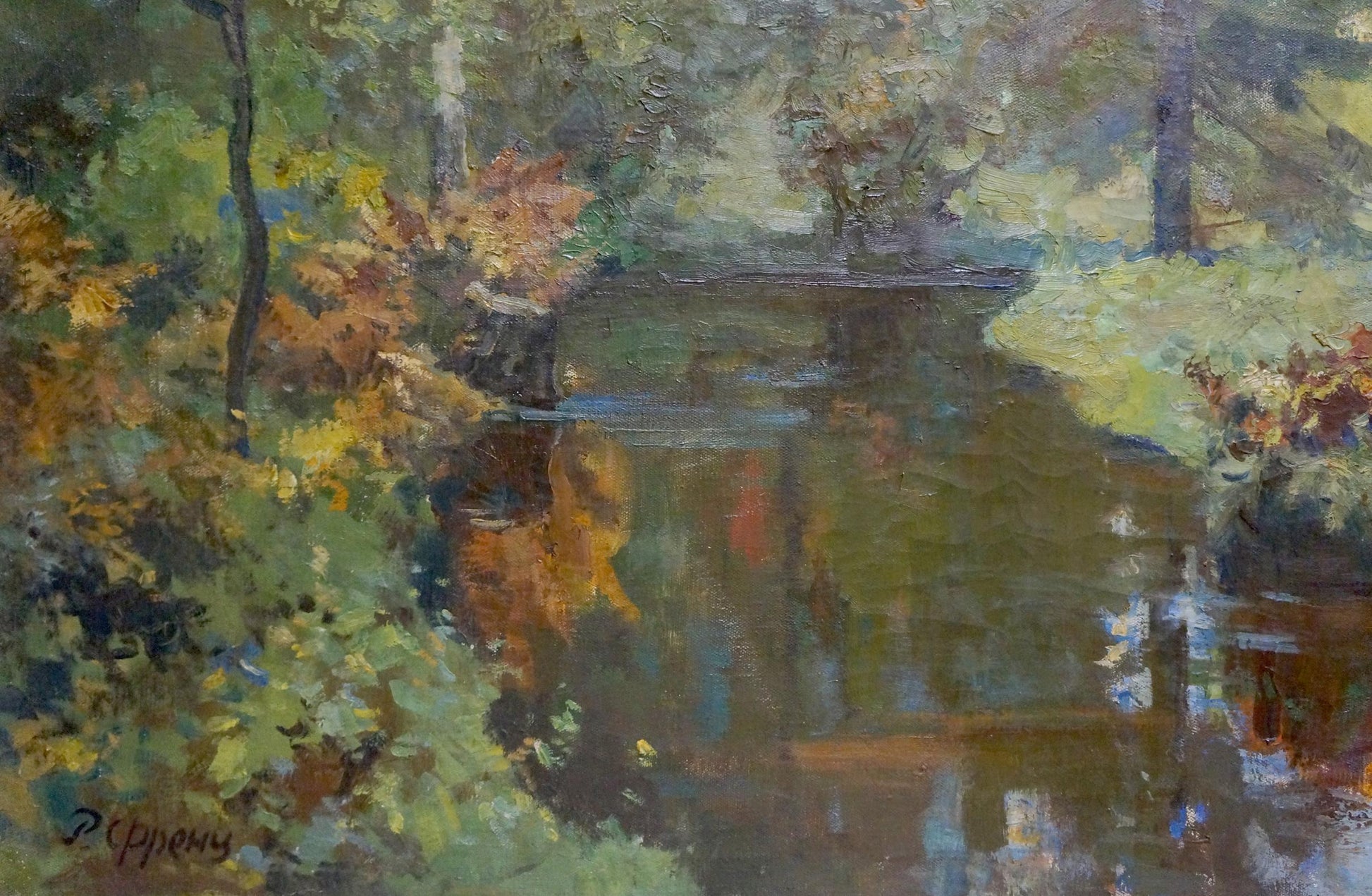Rudolph Rudolfovich Frents' oil painting captures a forest stream