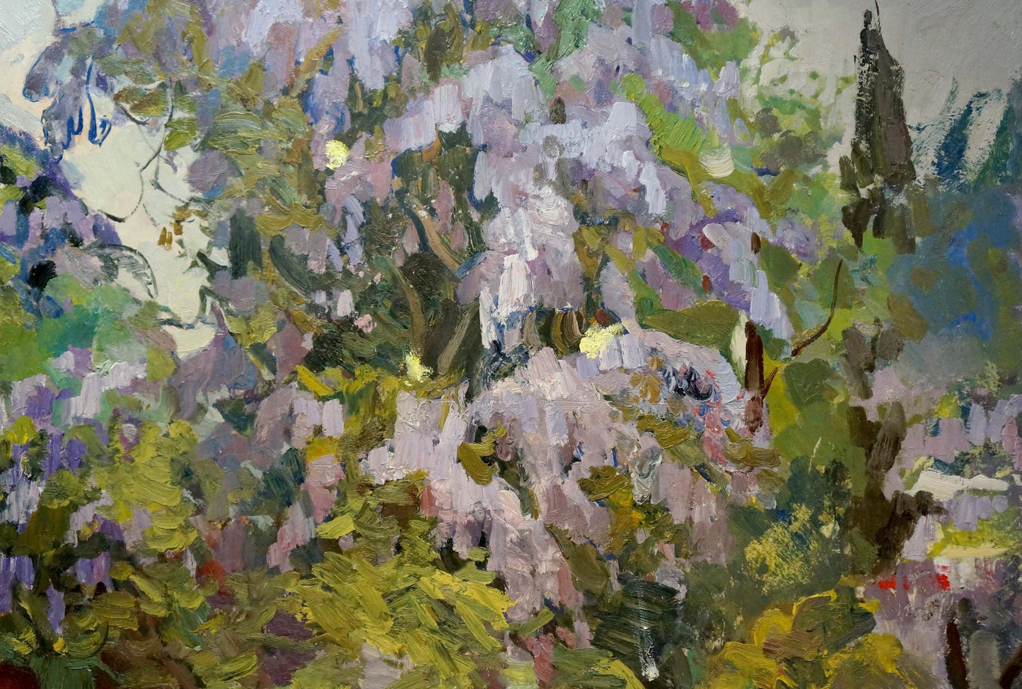 Oil painting "Flower Tree" by Babentsov, depicting vibrant floral abundance.