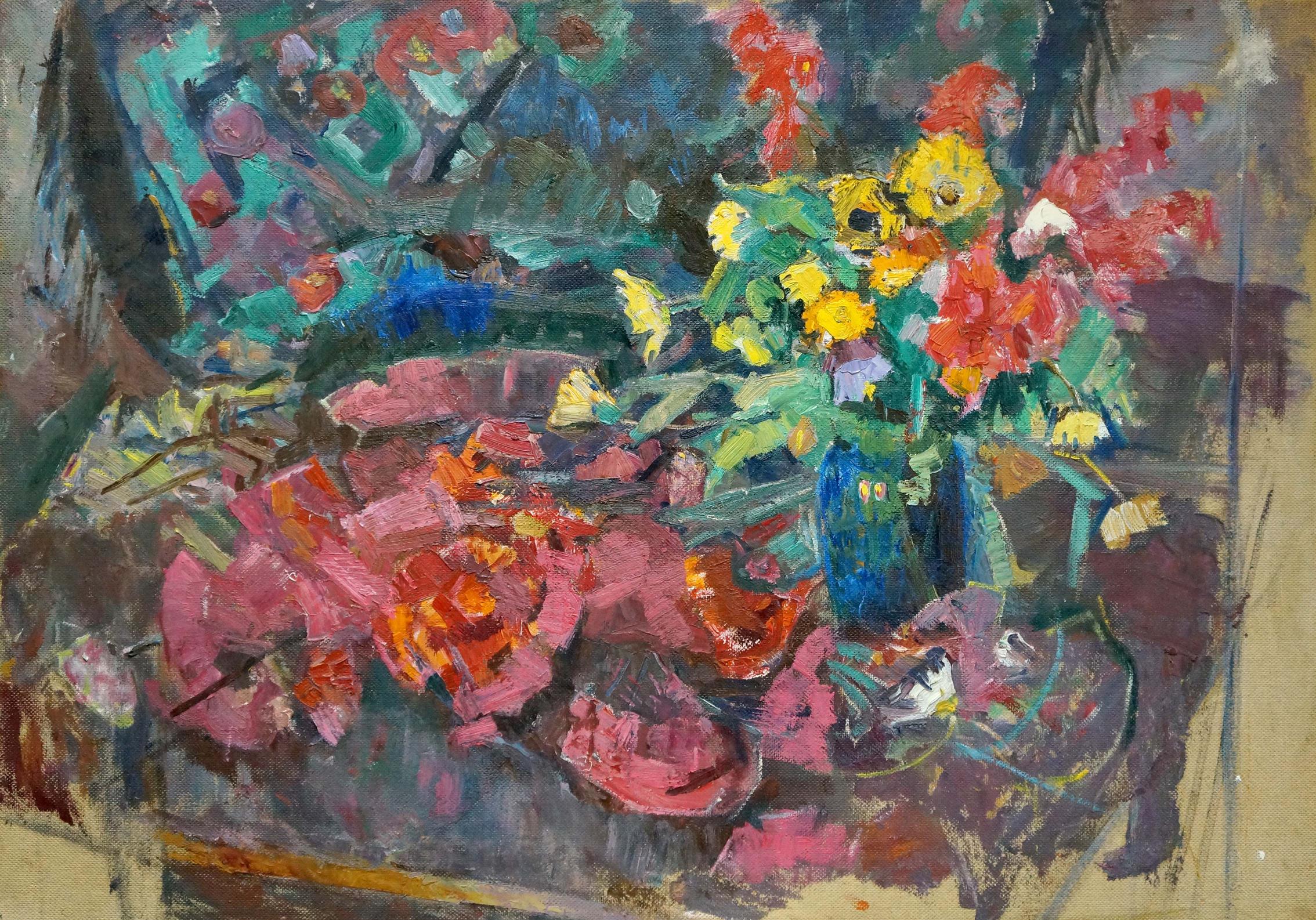 Oil painting Shvab Vladimir Flowers on the table