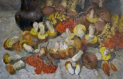 Oil painting Mushroom still life Mynka Alexander Fedorovich