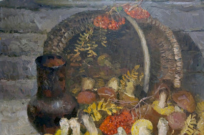 Oil painting Mushroom still life Mynka Alexander Fedorovich