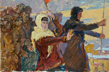 Oil painting Rally of people Pokulity Konstantin Ivanovich