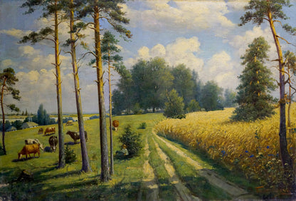 Oil painting Field landscape Tolkachevsky I.