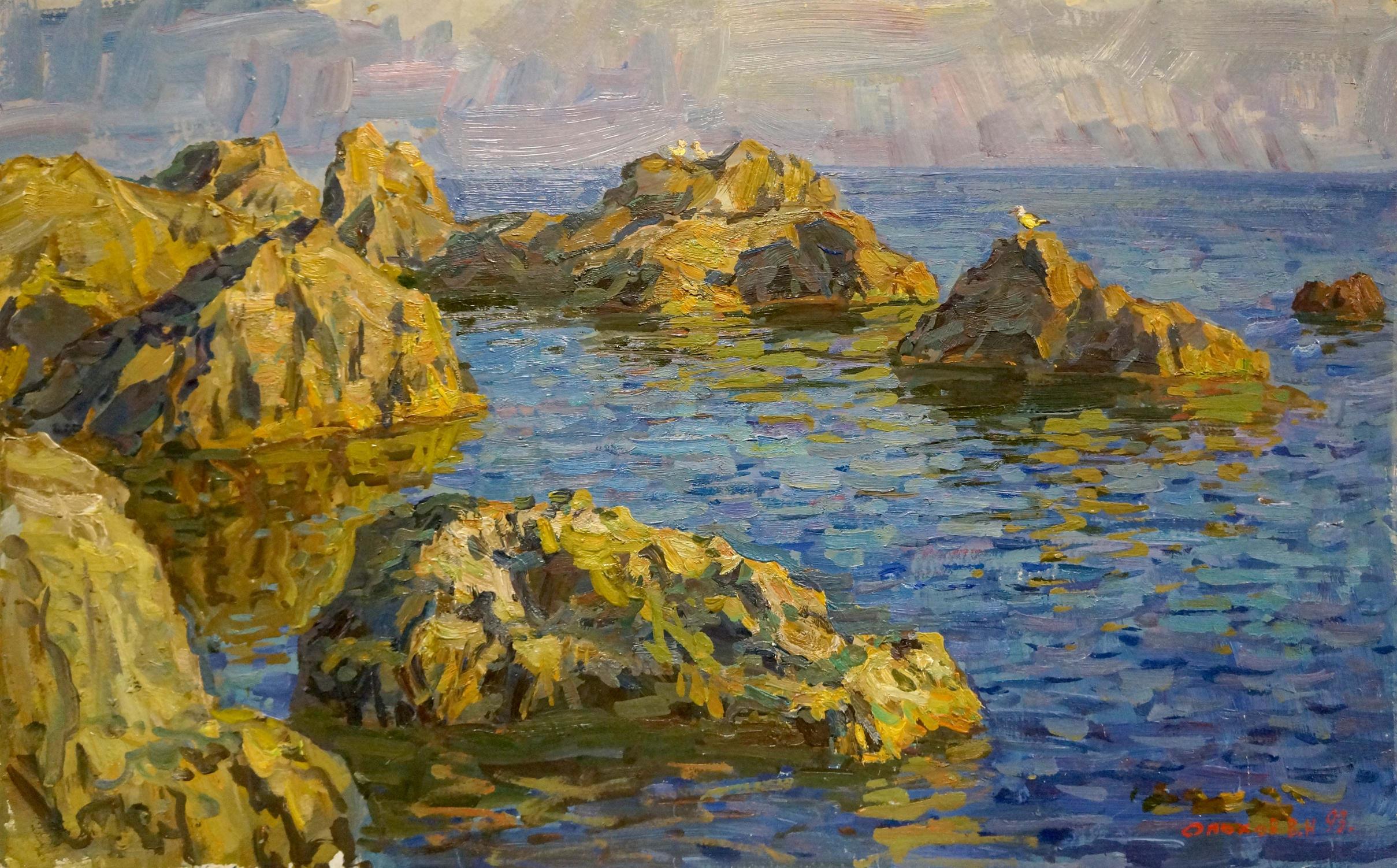 Oil painting Rocks in the sea Olkhov Vladimir Nikolaevich