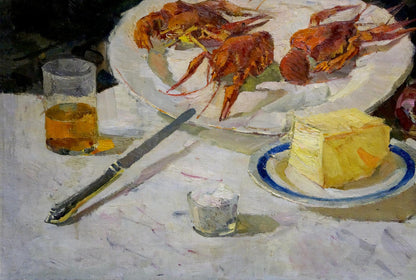 Oil painting Crayfish with beer Kerzhner Alexander Haskelevich