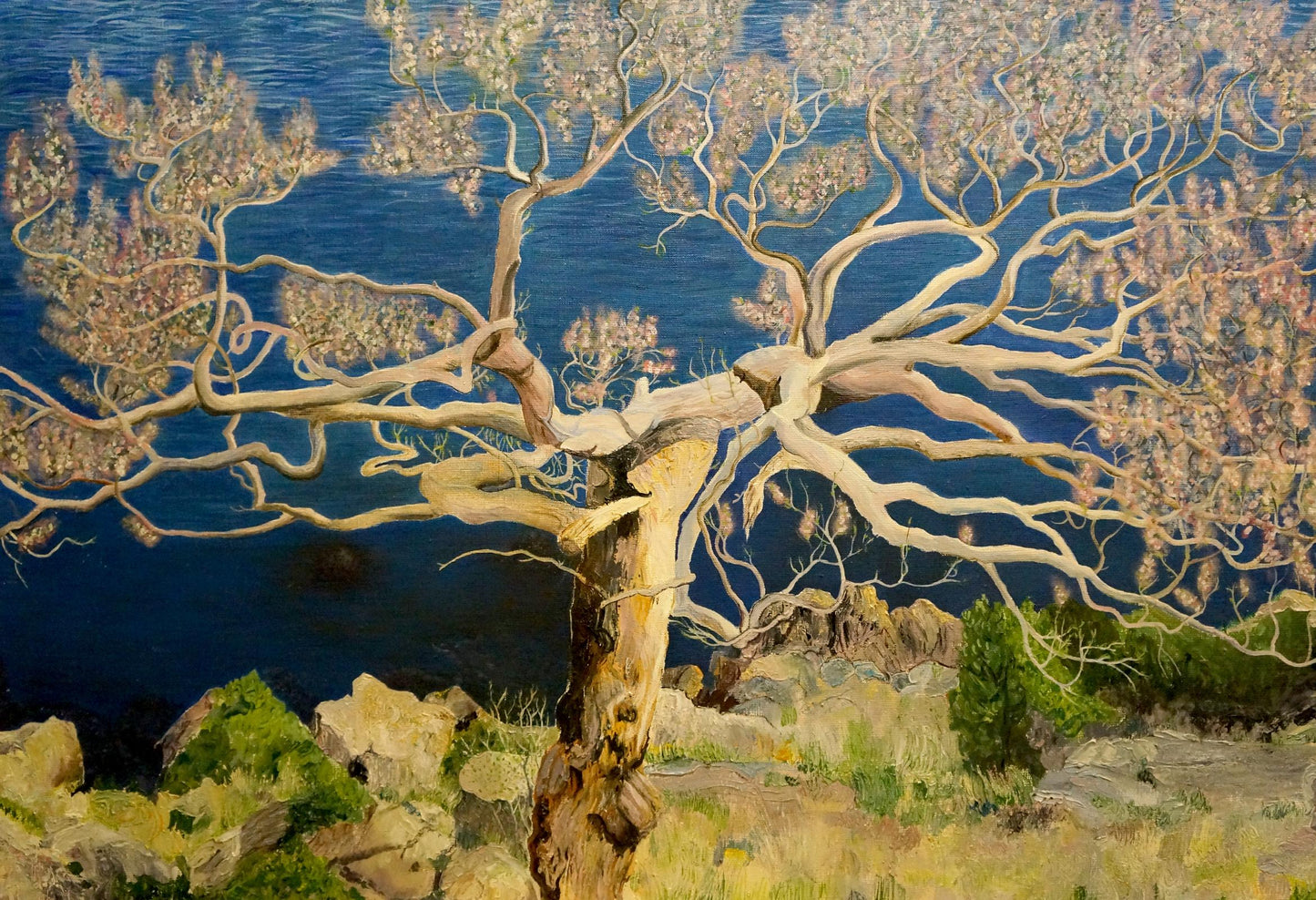 Oil painting Blooming tree
