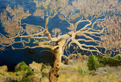Oil painting Blooming tree