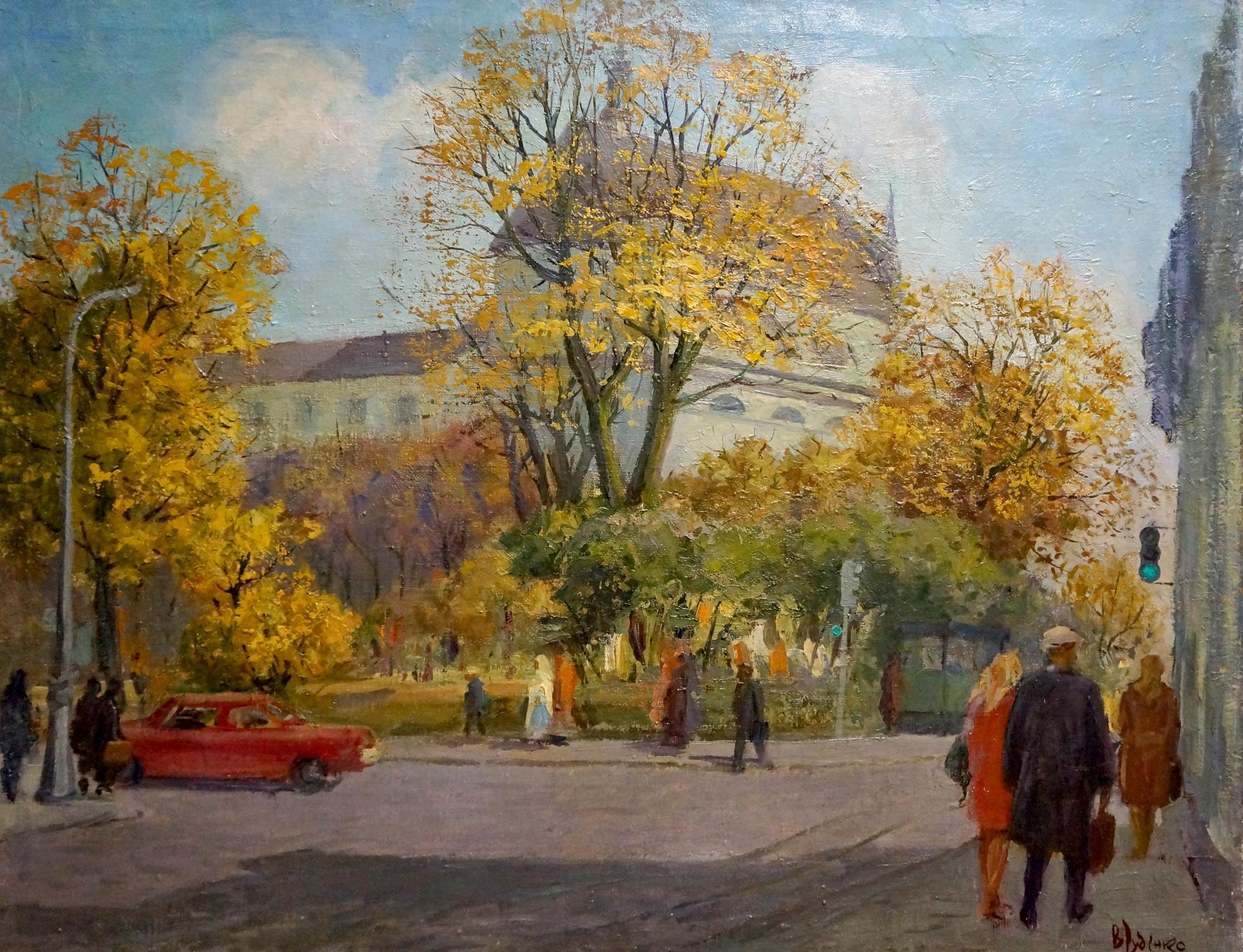 Oil painting City center Rudenko Vladimir Mikhailovich