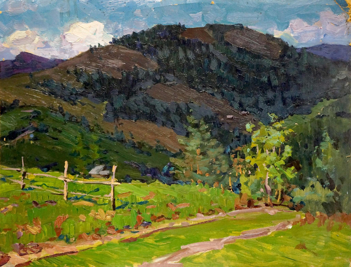 Oil painting Road to the mountains Fomin Anatoly Nikiforovich