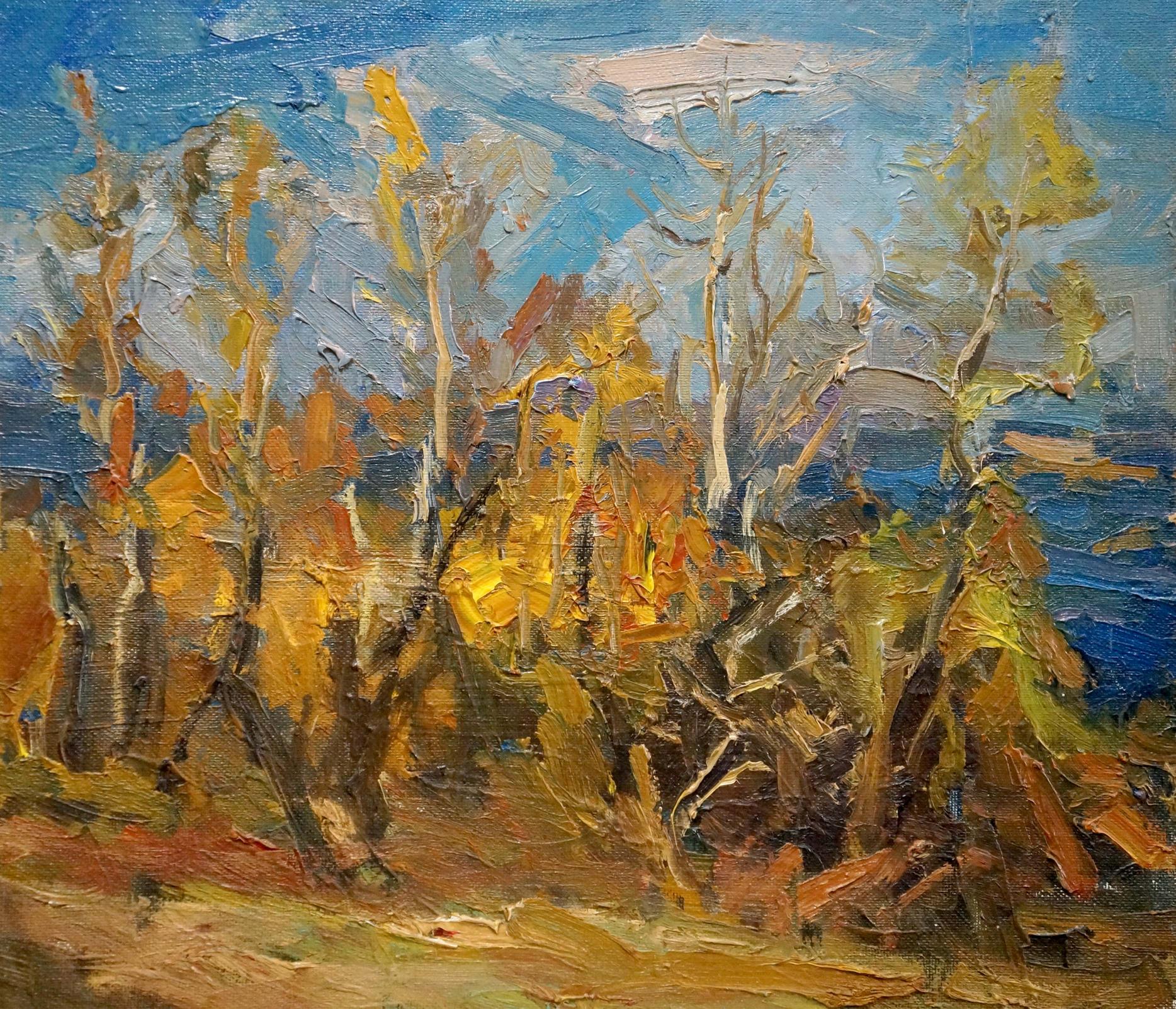 Oil painting Autumn deciduous forest Unknown artist