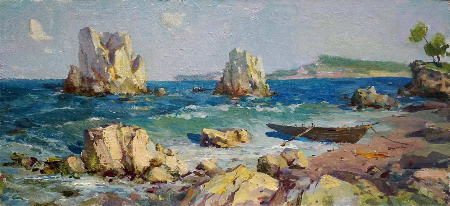 Oil painting By the sea Levichev H.V.