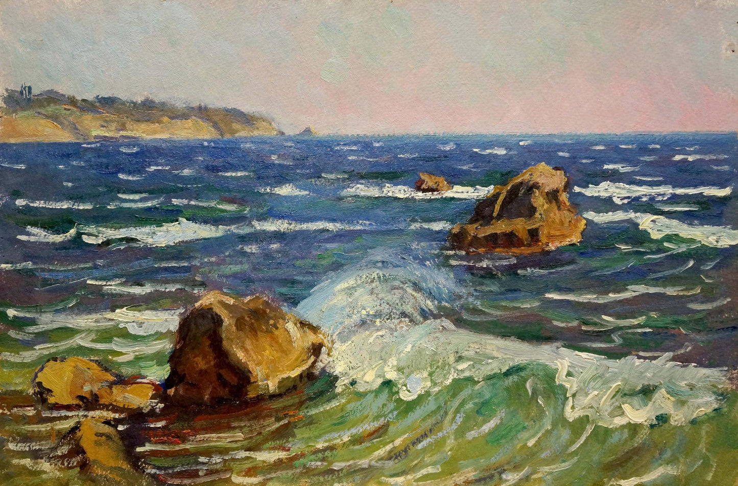 Oil painting Sea shore Gomolsky G.S.