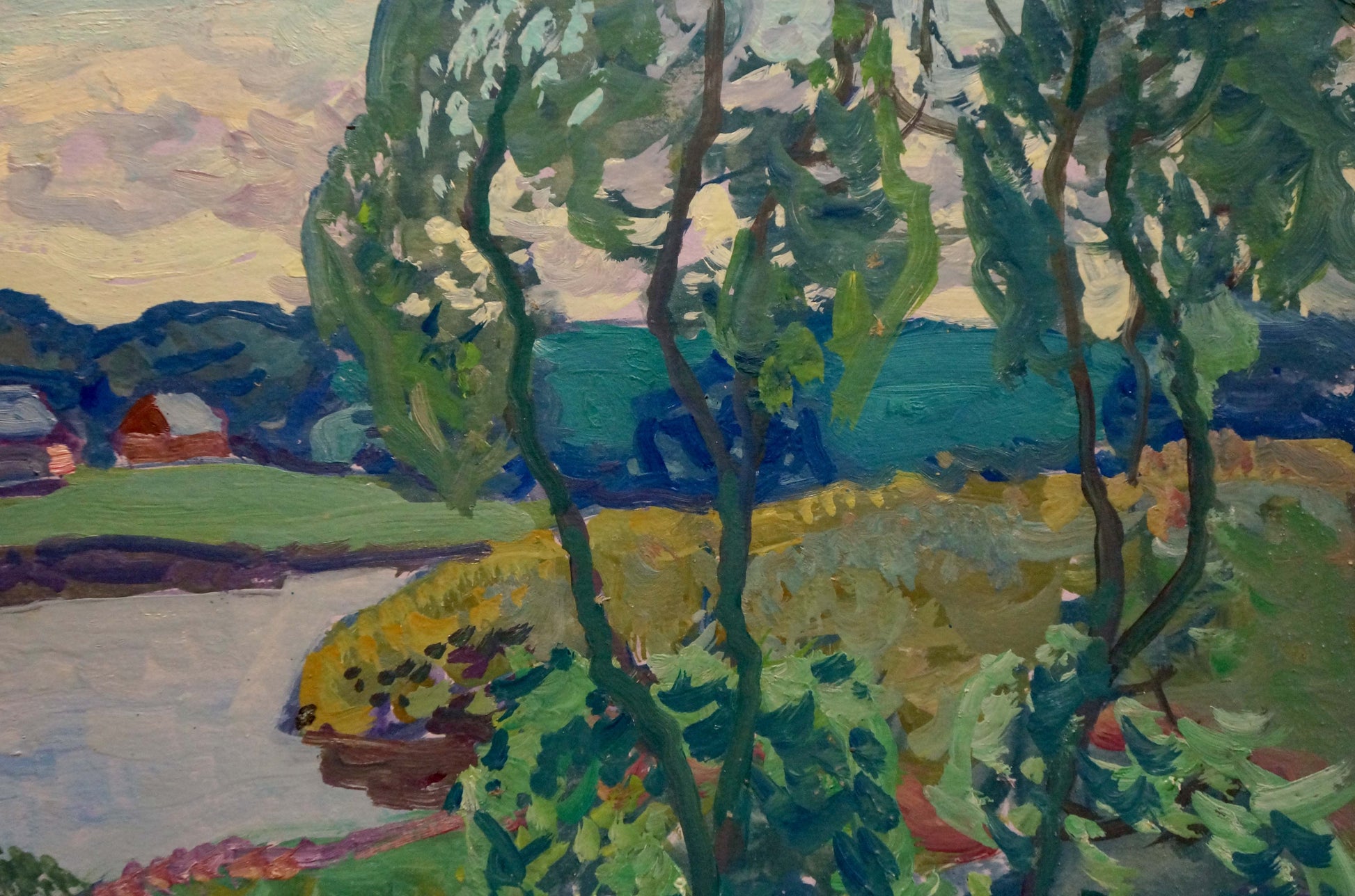 Oil painting Waterside View by Viktor Gaiduk