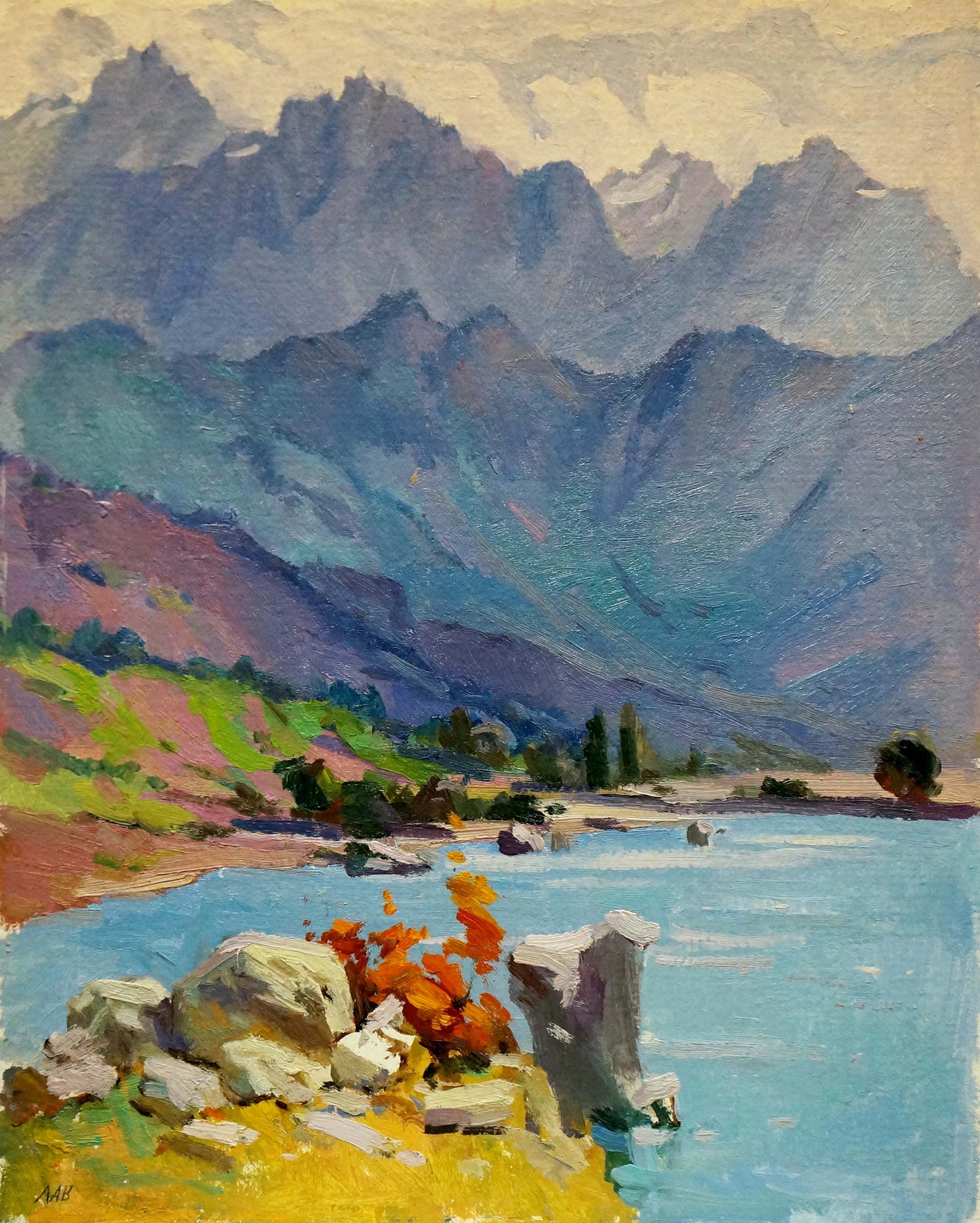 Oil painting Mountain landscape Levichev Anatoliy Vasil'yevich