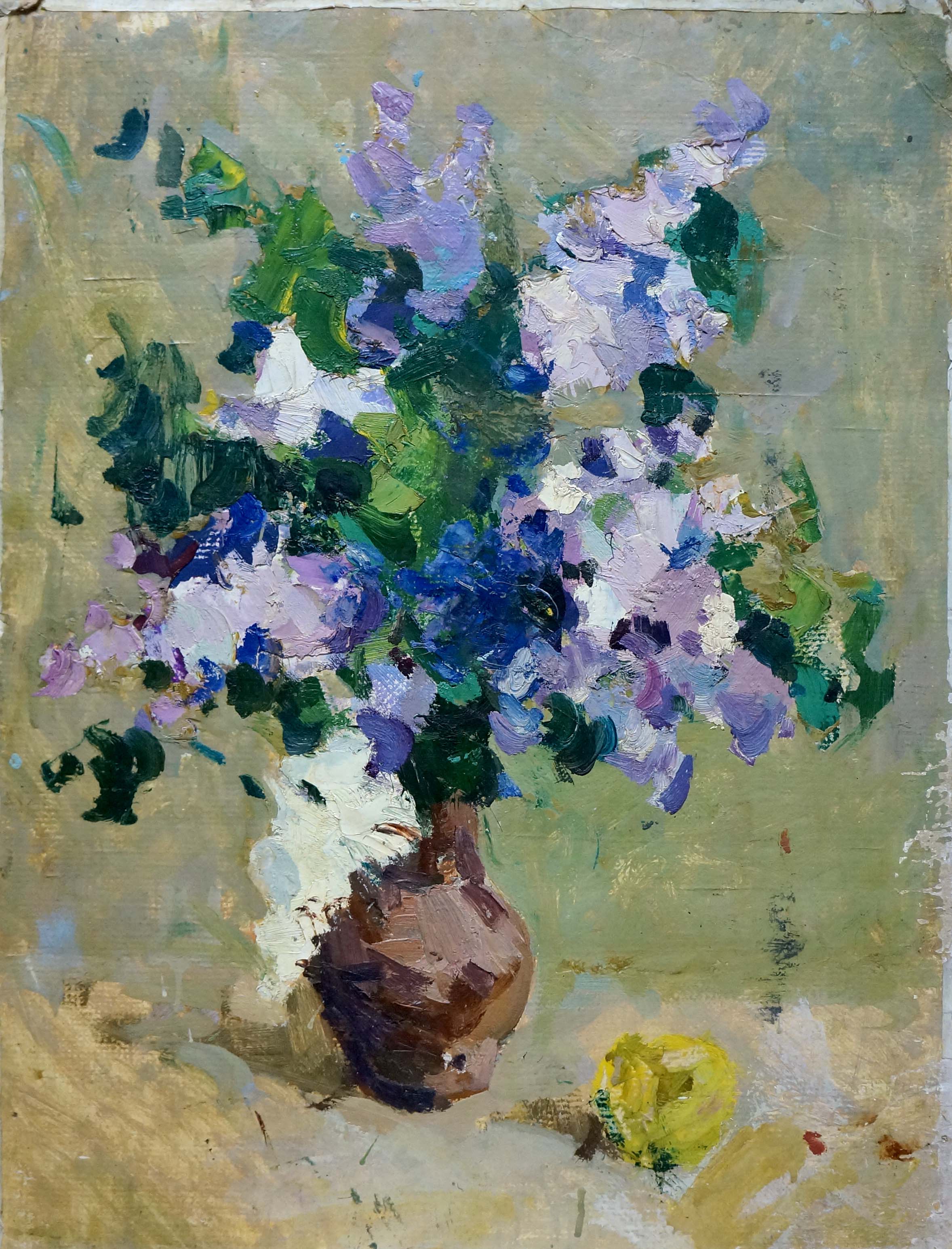 Oil painting Lilac bouquet Andrey Gennadievich Pozdeev