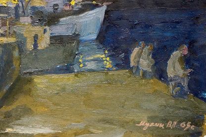 Oil painting Night landscape Mukhin Valery Petrovich