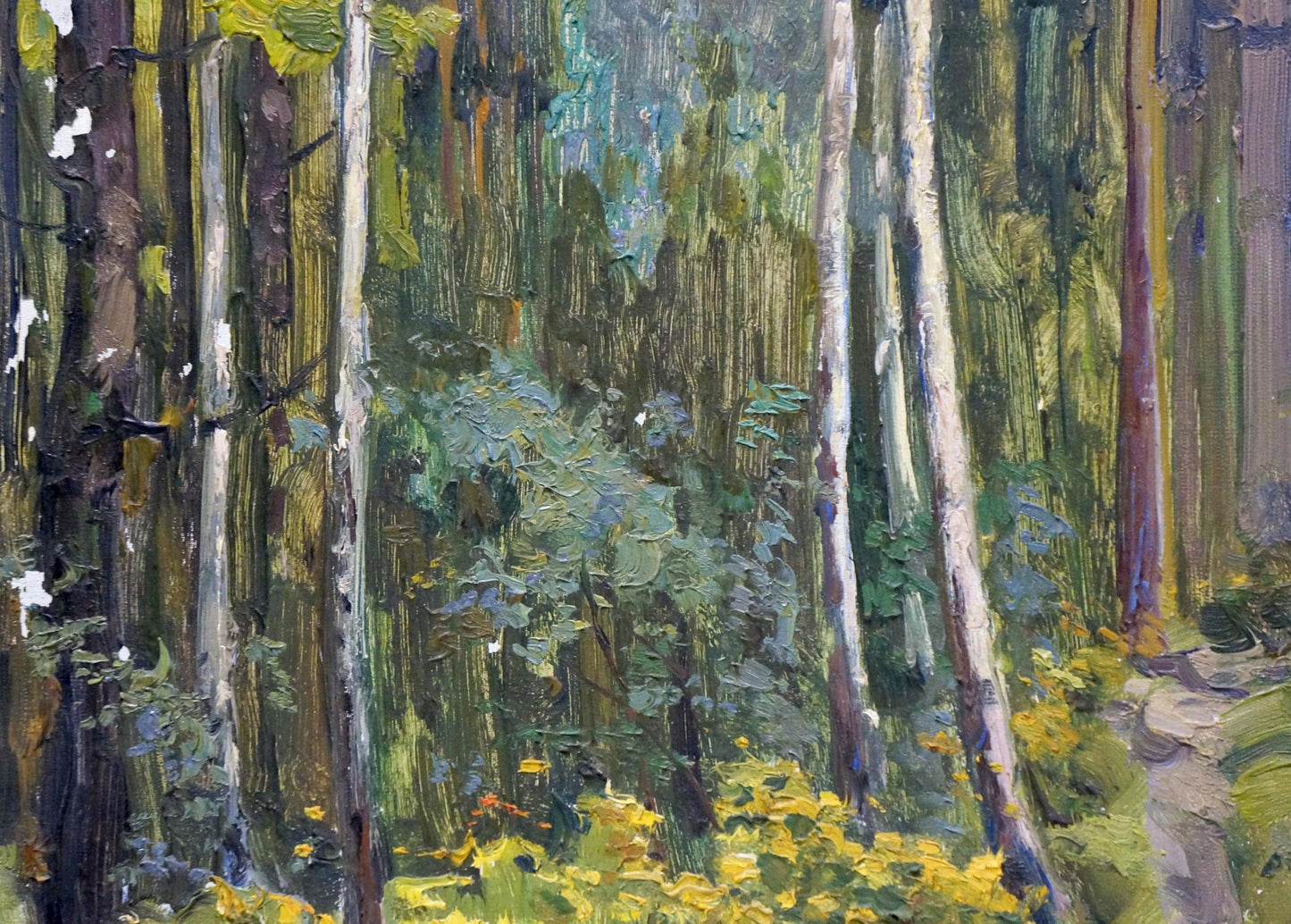 Oil painting Depths of a forest