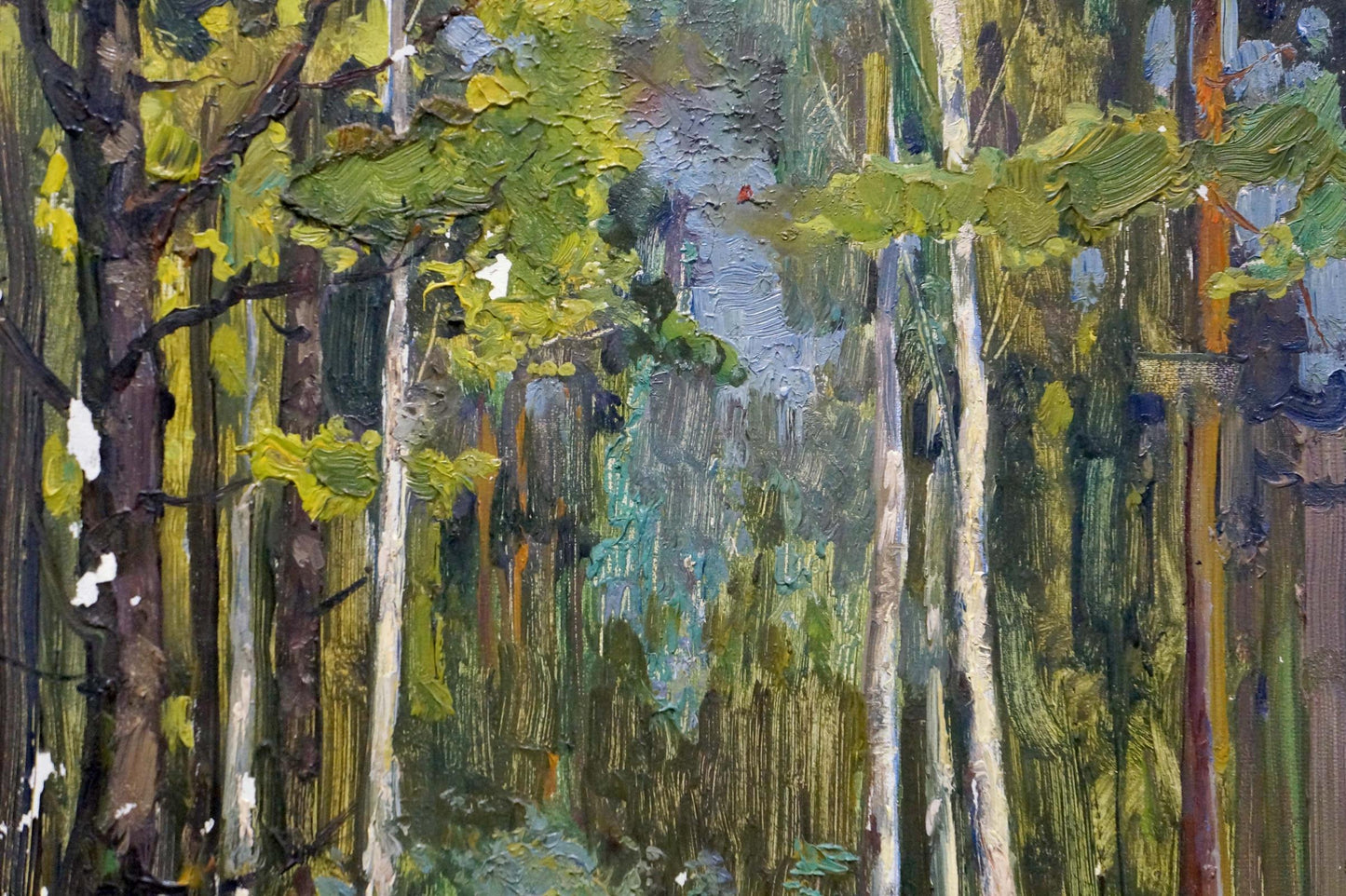 Oil painting Depths of a forest