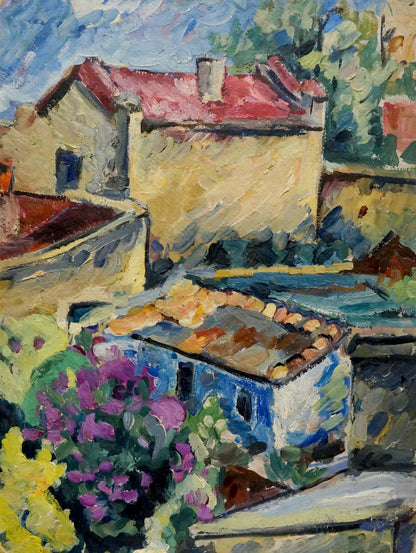 Oil painting City landscape Sergei Arsenievich Vinogradov