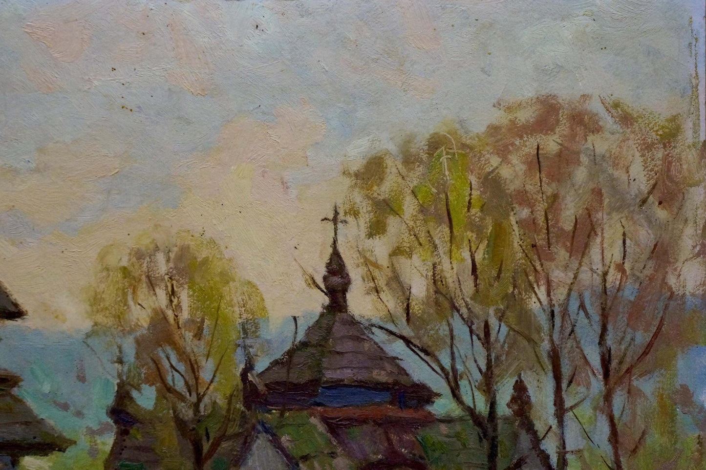 Oil painting Church in the village Kalatsyuk Yakov Alekseevich