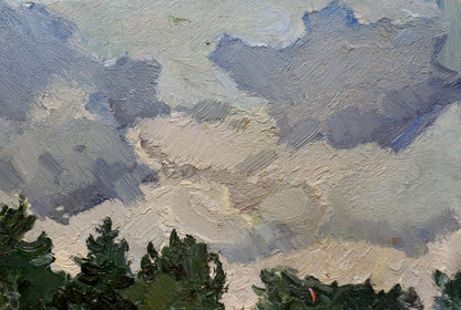 Oil painting Forest landscape Kolomoitsev Petr Mikhailovich