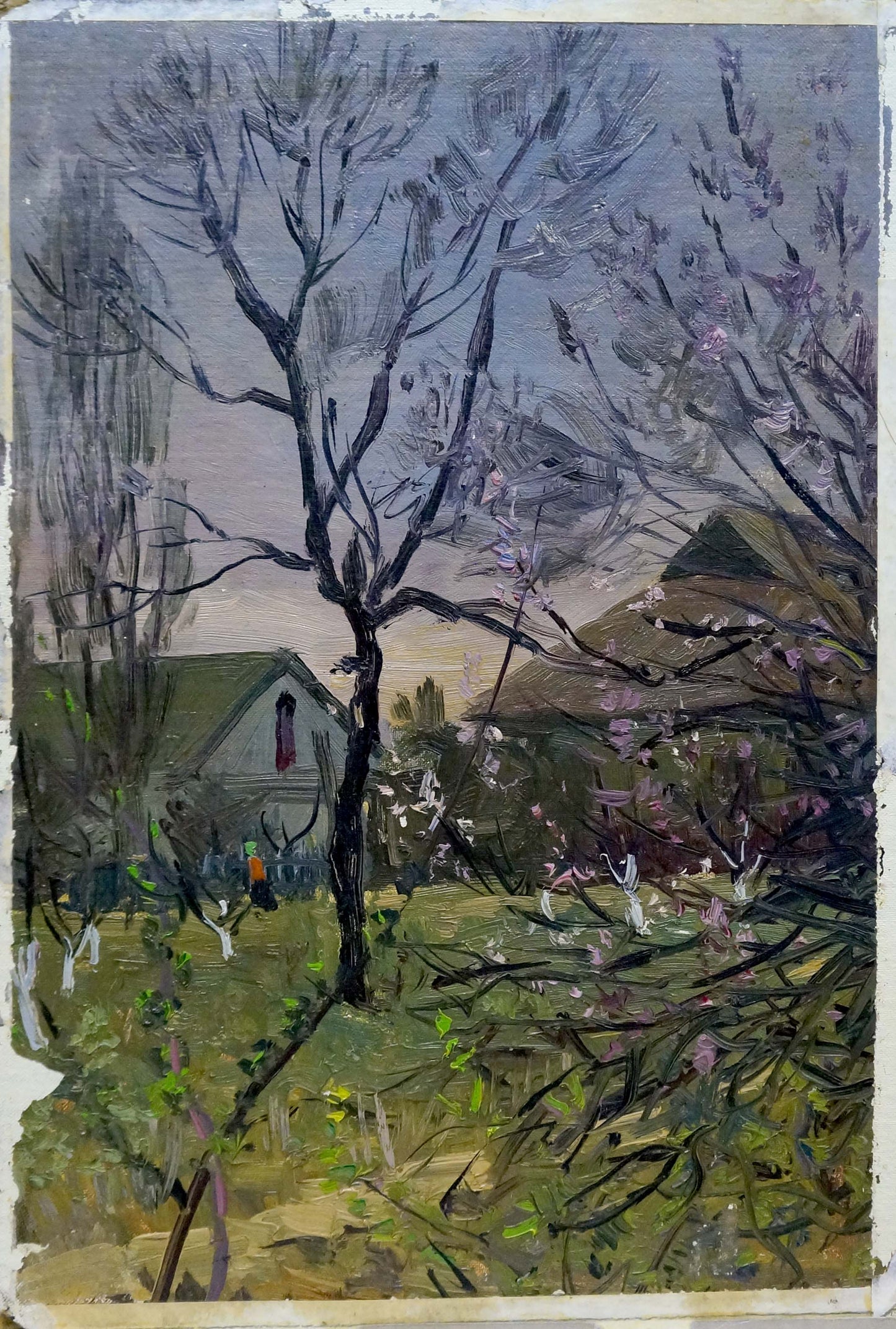 Oil painting Evening in the village Solodovnikov Aleksey Pavlovich