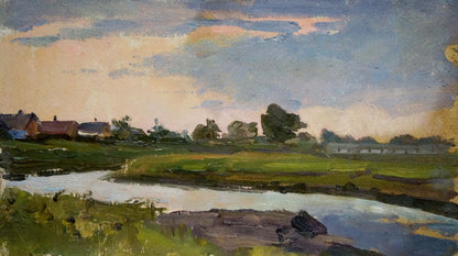 Oil painting River Twilight Karp Trohimenko